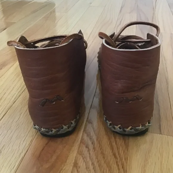 Beatrice Valenzuela / Ricardo Medina Lace Up Combinados Brown Leather Boots - Picture 3 of 9